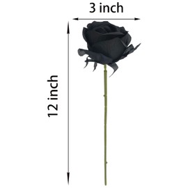 Fake Black Flower Heads for Craft,3'' Black Rose Heads Artificial Flowers,54 Pcs Silk Rose Heads Bulk,Satin Rose Heads with Stems for DIY Flower Well,Crafts Bouquest (54, Black)