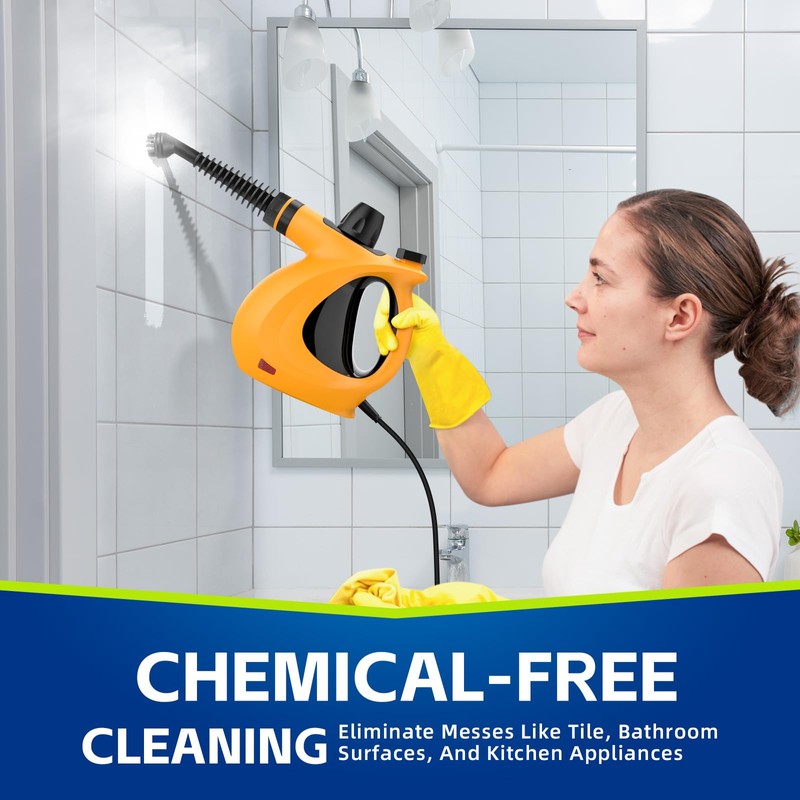 Handheld Steam Cleaner, Pressurized Multi-Surface Steam Cleaner with 11pcs Accessories,