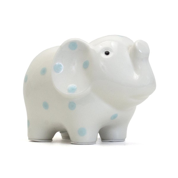 Child to Cherish Ceramic Elephant Piggy Bank for Boys, Blue Polka Dots
