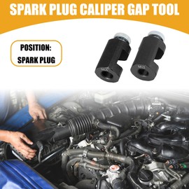 Partuto 2 Pcs 12mm 14mm Universal Spark Plug Caliper Gap Tool - Metal Black