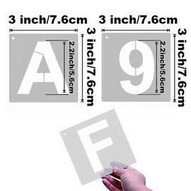 SyiXute 36 Piece Alphabet Stencils, 3 Inch Reusable Plastic Letter and Numbers Stencils for DIY School Art Projects, Wood, Wall, Chalkboard, Painting, Learning