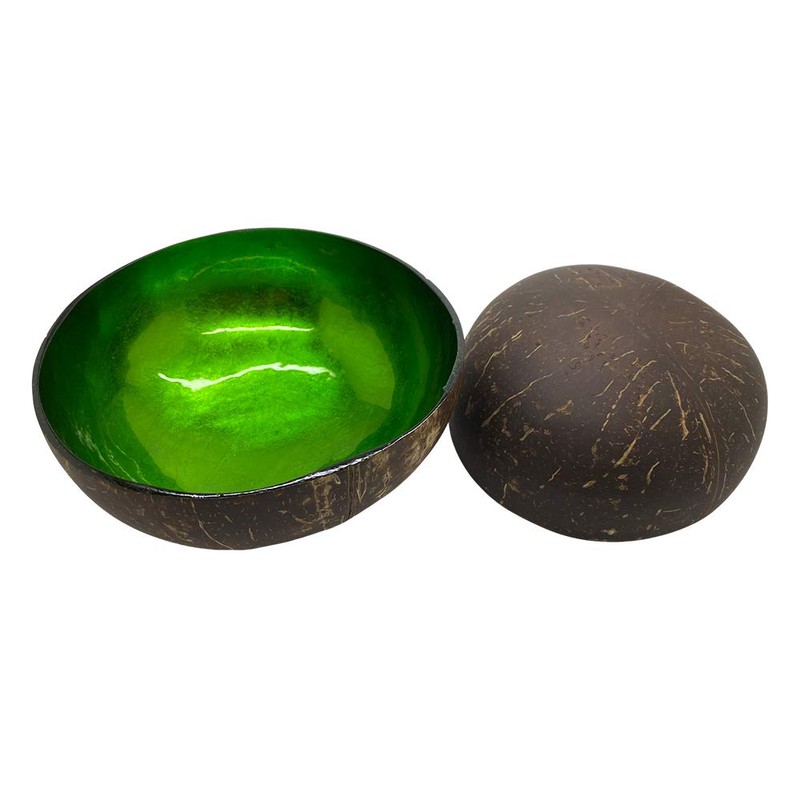 VIE Gourmet Coconut Bowls Hand Painted, Lacquered, Set of 2,
