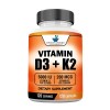  Vitamin D3 5000IU + Vitamin K2 MK-7 200mcg, 120 Veggie Capsules, 120 Servings