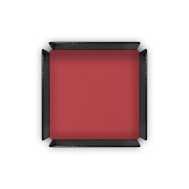 eglooh - Moire - Desk Pen Holder with Black Steel Structure - Leather Inner Base Light Red - Square Design cm 7.2 x 7.2 x H.10 - Made in Italy