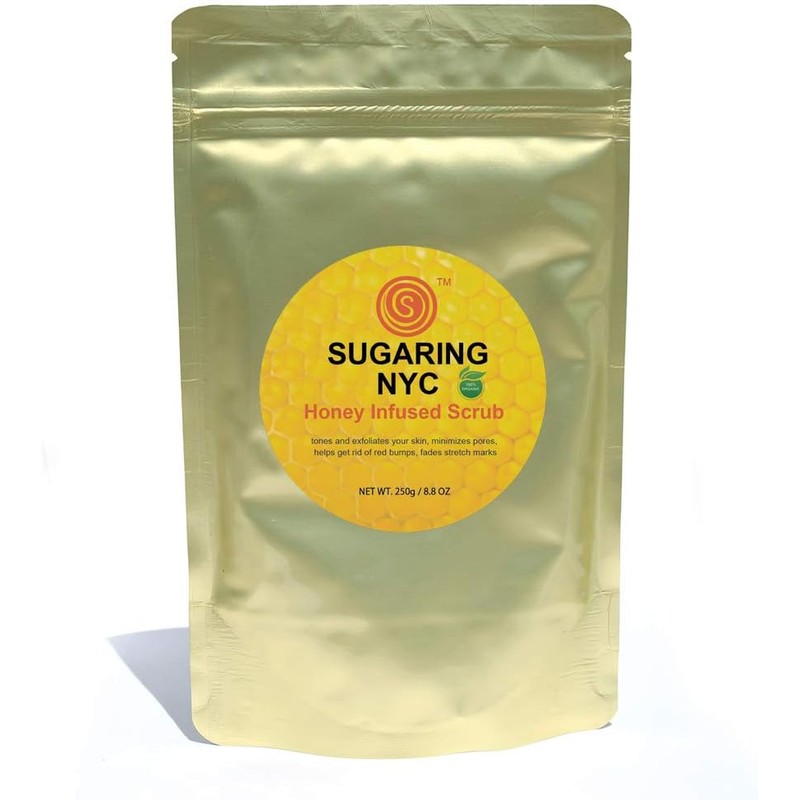Cera orgánica de azúcar + exfoliante de miel orgánico NYC