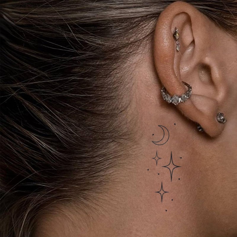 WEEKINK Celestial Temporary Tattoos – Realistic & Long-Lasting Sun Moon
