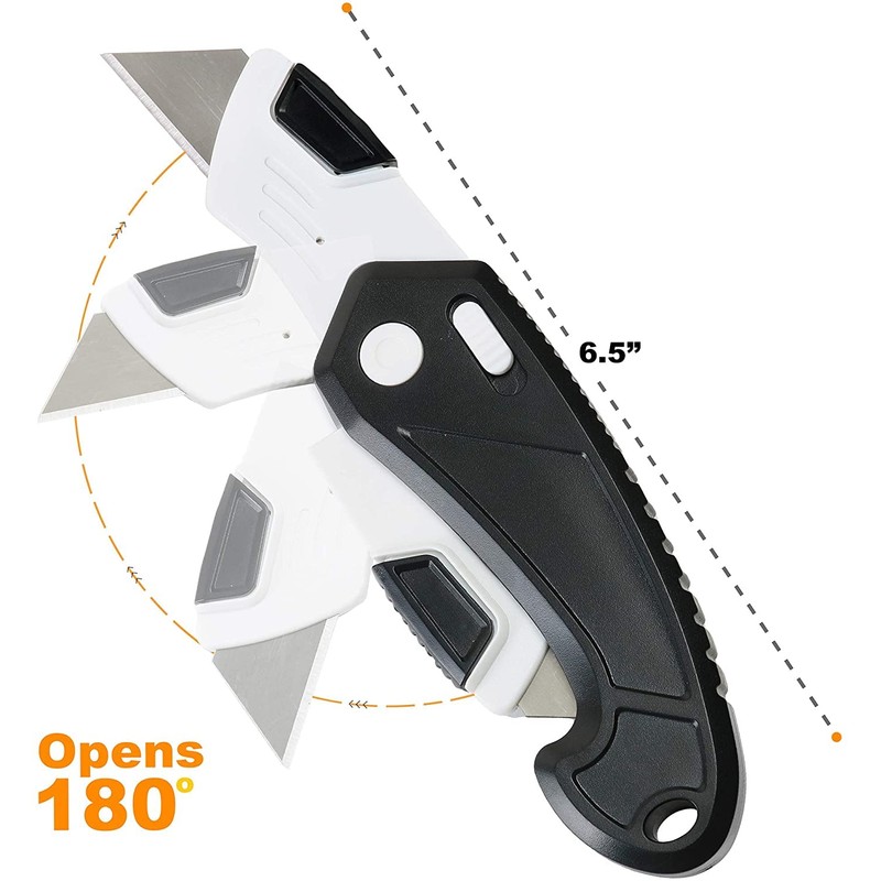 Lightweight Strong ABS Plastic Folding Utility Box Cutter (Bright Pink,