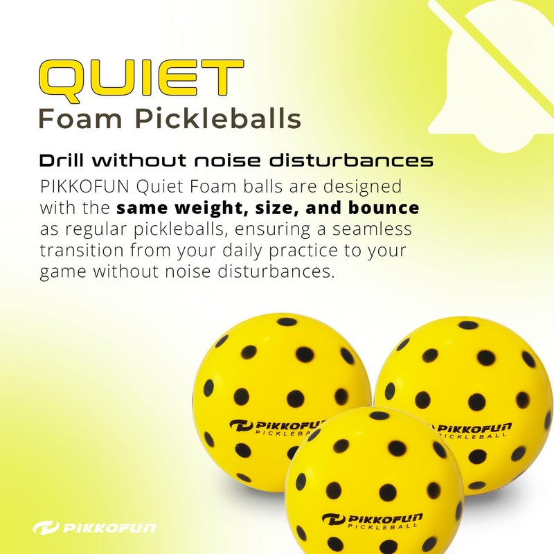 Silent Pickleball Balls - Quiet Foam Pickleballs for Indoor and