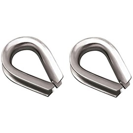 MarineNow Stainless Steel 316 Rope Thimble Marine Grade 5/16", 3/8", 1/2", 5/8", 3/4", 7/8", and 1" (3/8", 02-Pack)