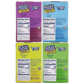 Jolly Rancher Singles to Go Drink Mix Variety 4 Pack - Green Apple, Watermelon, Blue Raspberry and Cherry