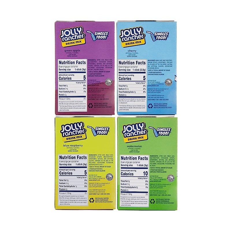 Jolly Rancher Singles to Go Drink Mix Variety 4 Pack