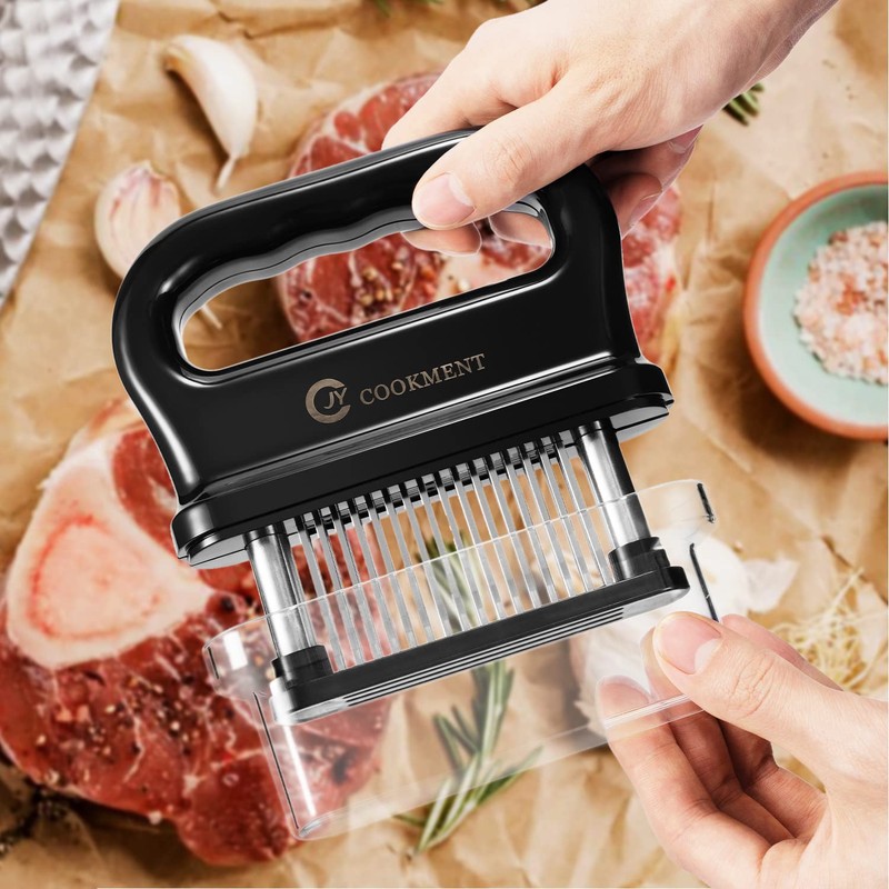 JY COOKMENT Meat Tenderizer with 48 Stainless Steel Ultra Sharp