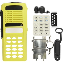Amasu Full Keypad Replacement Repair Housing Case Front Cover Compatible with HT1250 Radio-Yellow