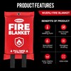 WUERLI Emergency Fire Blanket, Fire Blanket for Home and Kitchen,40"