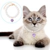 Pndeyo 2pcs Pearl Cat Collars, Adjustable Heart-Shaped Cat Necklace, Sparkly