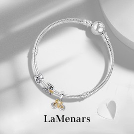 LaMenars Charm Animals Travel Butterfly Flower for Bracelet 925 Sterling Silver Bead Women Charms Mother's Day Birthday Anniversary Jewellery for Girls Wife, Cubic Zirconia, Cubic Zirconia