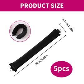 Asheyya 5PCS Overnight Blowout Rods for Long Hair, Soft Heatless Hair Rods