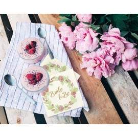 100 unidades fiesta servilletas de cóctel - 5 x 5 inches plegado, Bride To Be, Red, Green, White, 100, 1.00