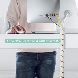 10-ft Cable Slinky Soft and Flexible Rubber Spiral Cord Wrap (2-ft X 5 pcs) White