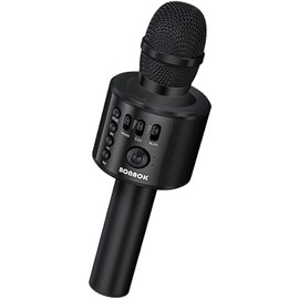 BONAOK Wireless Bluetooth Karaoke Microphone,3-in-1 Portable Handheld Karaoke Mic Speaker Machine Home Party Birthday for All Smartphones Q37 (Black)