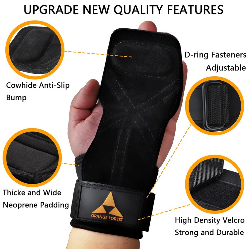 Weight Lifting Wrist Strap with Durable Double Layer Leather, Adjustable