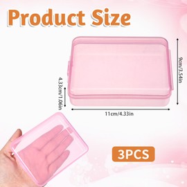 Aphumedc 3Pcs Portable Travel Cotton Pad Holder, Bathroom Vanity Countertop Storage Organizer, Refillable Swabs Dispenser, Small Cosmetic Sponge Storage Box for Cotton Rounds, Swabs, Floss (Pink)