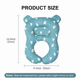 Reidio 1 Pcs Double-Sided Baby Travel Pillow 2 in 1 Baby Head Support Pillow Toddler Neck Pillows for Car Seat, Stroller, Travel Portable (Coral)