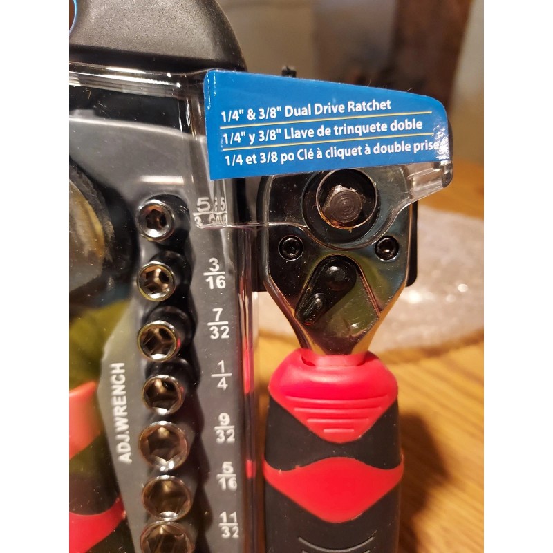 Performance Tool Shopworks 45 Piece Stubby Black/Red Alloy Steel Ratchet