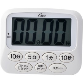 LINKSY LT091WA Digital Timer with Clock Count Up Countdown 2.7 x 3.3 x 0.5 inches (6.9 x 8.5 x 1.4 cm), White