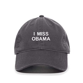 I Miss Obama Baseball Cap Embroidered Cotton Adjustable Dad Hat Charcoal