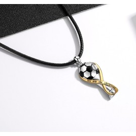 Step Forward Football Champions Necklace 925 Sterling Silver for Men and Women - 3D Football Trophy Pendant Necklace The World Cup Memorial Gift Jewellery for Boys Girls Football Lovers, Sterling