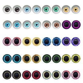 10 Pairs 30mm Owl Bird Human Pupil Glass Eyes for Clay Dolls Sculptures Craft DIY Finding Glue on Eyes
