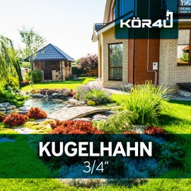 kör4u Brass Ball Valve Female Thread with Blue Steel Lever 3/4 Inch Female Thread