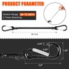 36 Inch Bungee Straps with Carabiner Hooks-Black Bungee Cord Hooks