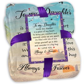 Fastpeace Daughter Gifts from Mom and Dad – to My Daughter Blanket, Thoughtful Christmas, Birthday, or Graduation Gift, Best Gift Idea for Her, Soft and Cozy Throw Blanket 50x60 Inches