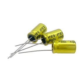 Cermant 10Pcs 6.8uf 100V Non-Polarized Electrolytic Capacitor - 10x17mm(0.39x0.67in) NP Capacitor for Audio Tweeter Frequency Divider