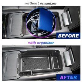 SXCY for 2018-2024 2025 XC40 Center Console Organizer for Volvo XC40 Accessories 2024 2025 XC40 Center Console Tray 2024 XC40 Armrest Console Organizer(White Mats)