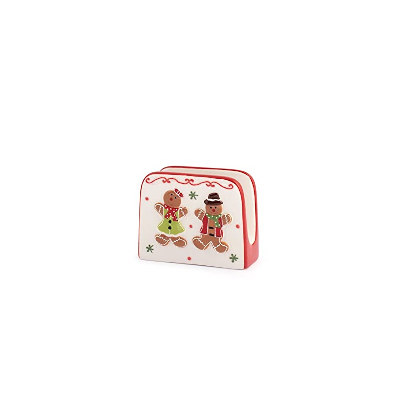 H&h Gingerbread Decorated Ceramic Napkin Ring
