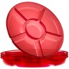 Plasticpro 6 Sectional Round Plastic Serving Tray/Platter (8, Red)