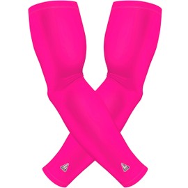 B-Driven Sports Pink Arm Sleeves For Women & Men. Great Compression For All Athletes Including Football, Baseball, Basketball, Bowling, Darts, Cycling. S/M