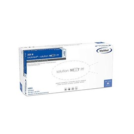 Disposable gloves from Nitrile MaiMed Solution next PF white M Sz. 8, powder-free, non-sterile, latex free, 200 Piece/Box