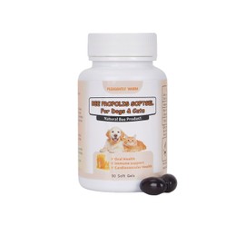 Bee Propolis for Dogs & Cats, Daily Immune System Support, Oral Care, Gum Health Supplement, 90 Soft Gels