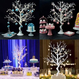 Sziqiqi Tree Centerpieces for Weddings Decorative Ornament Display Tree for Tables Tree Branches for Decoration White Artificial Manzanita Tree Centerpiece for Christmas Birthday Party Indoor Outdoor