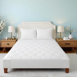 Plush Palace Extra Deep 30cm Quilted King Size Mattress Protector, Hypoallergenic & Breathable Fabric, Durable Quilting with Elegant Stitching, Easy Care for Comfortable Sleep - (152x200 cm)