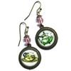 Green Teapot And Teacup Earrings