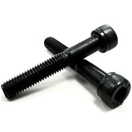 K.B.S.A® M10 (1.0 pitch) x 50mm Metric Fine Pitch Black 12.9 Grade High Tensile Hex Socket Cap Screws Self Colour Allen Bolts DIN 912 (Pack of 4)
