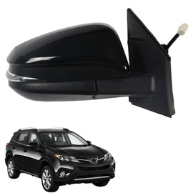 Marretoo for Toyota RAV4 2013 2014 2015 Side Mirror Assembly Passenger Side BLACK 8 Pins for Toyota RAV4 Accessories| POWER+HEAT+Turn Signal +BSM Replaces TO1320311(RH)