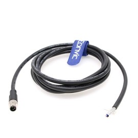 Eonvic Industrial M8 4 Pin A Code Male to Open Male Molded Shielded Aviation Sensor Cable Waterproof IP67 Cat5e High Flex Cable 2m
