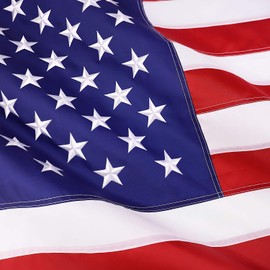 FLAGBURG Embroidered American Flag 3x5 ft US Flag Long Lasting USA Flags with Embroidered Stars Sewn Stripes and Brass Grommets Heavy Nylon Flag for Outdoor Indoor