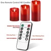 HEIOKEY 3 Pack Red Flickering Flameless Candle Set, Battery Operated